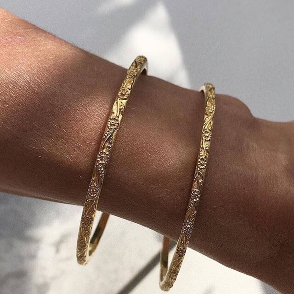 Simple Gold Bangle Bracelets